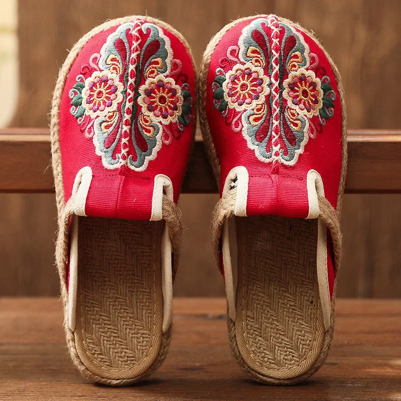 Women'S Shoes Vegan - 2025 Sandal Datar Mules Bordir Buatan