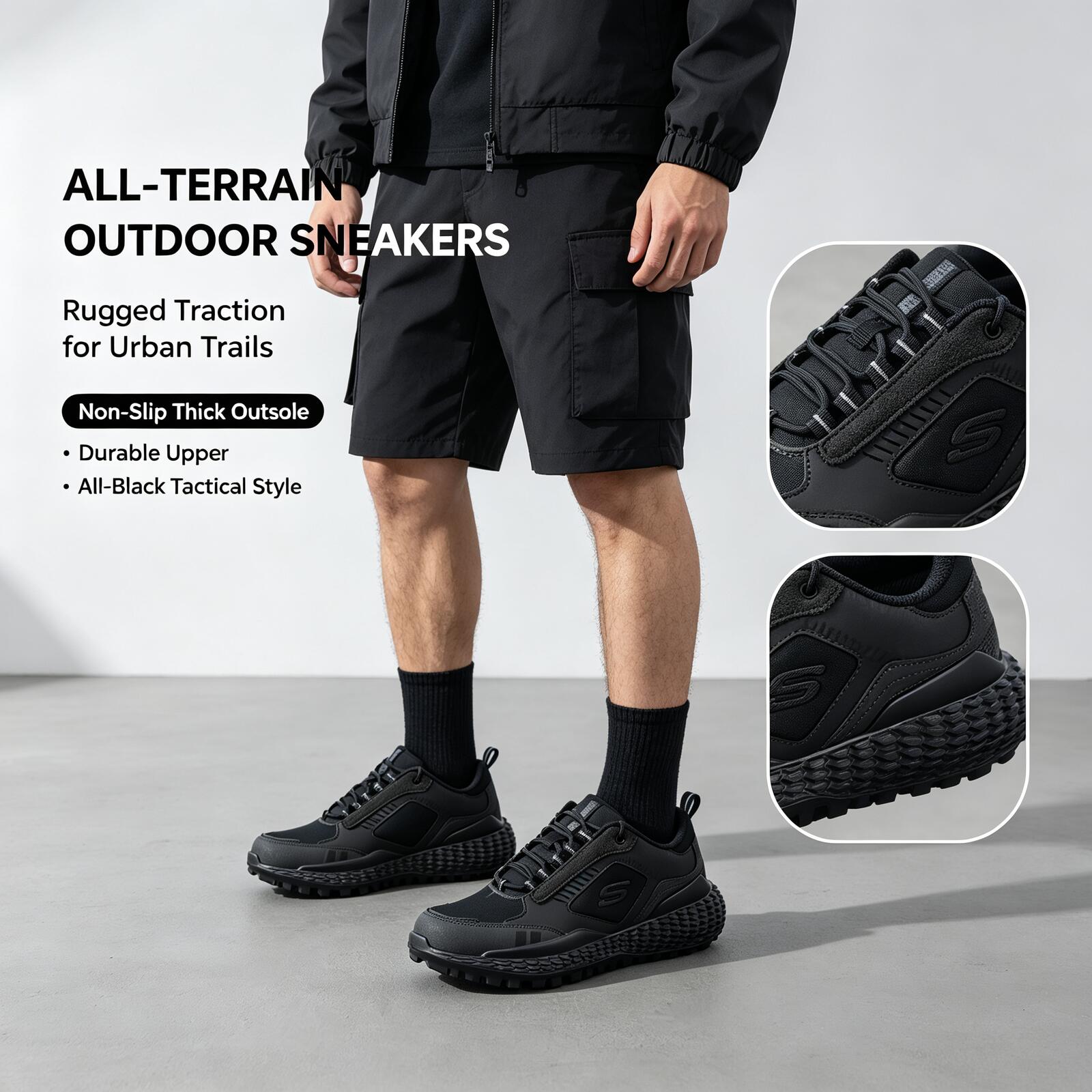 Women Shoes Zoom - Sepatu Sneakers Outdoor Skechers Hitam untuk