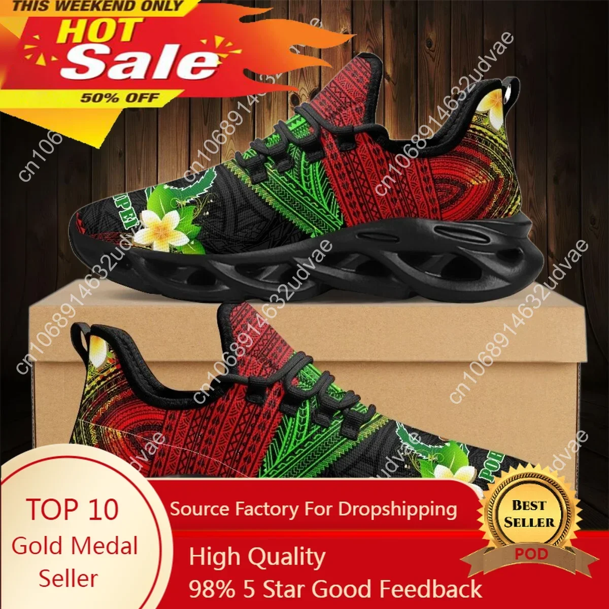 Mesh Sneaker Women - Sepatu Jaring Wanita Desain Plumeria Pohnpei