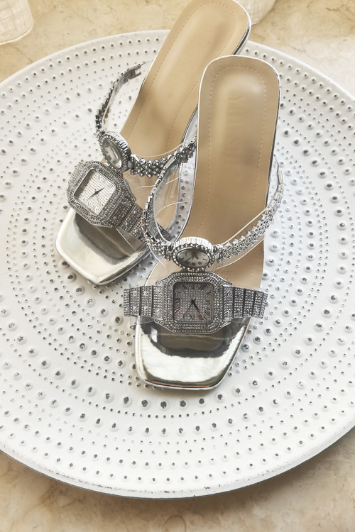 Clear Strap Heel - Sepatu hak tinggi kristal desain asli,