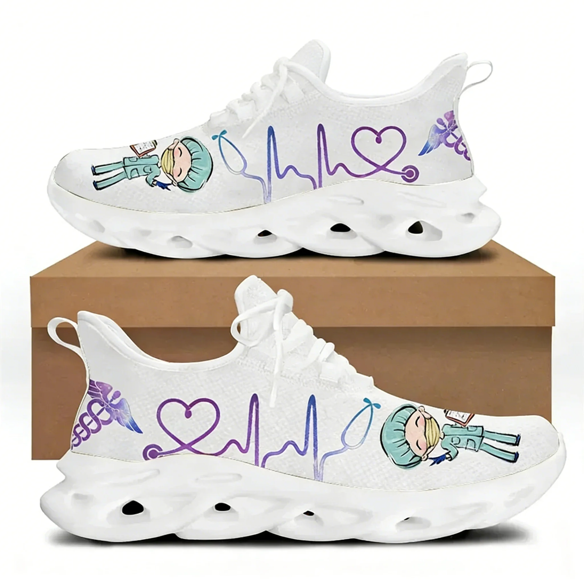 Women'S Shoes Nursing - Sepatu Perawat Wanita Putih Lucu Motif