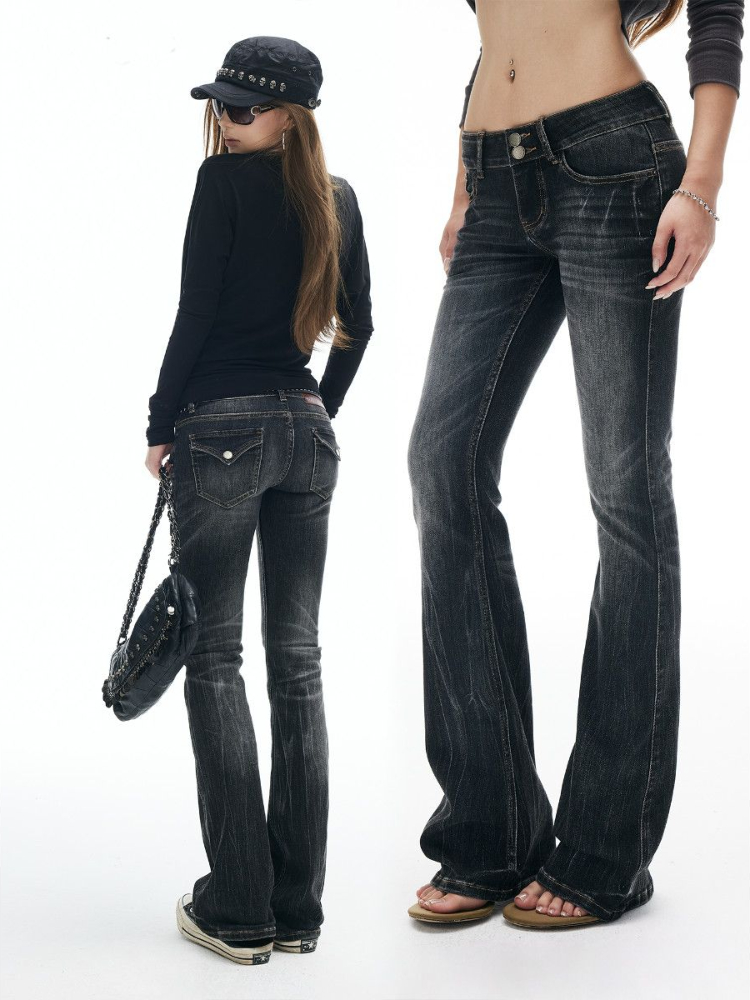 Women Shoes Jeans - Celana jeans wanita model micro flared