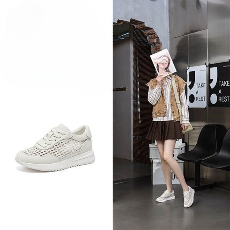 Sepatu Kulit Jaring Putih Wani - Mesh Sneaker Women ulasan dan harga