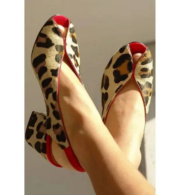 Sandal Wanita Motif Leopard Pe - Leopard Print Heels ulasan dan harga