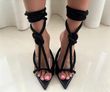 Sandal Stiletto Tali PVC Trans - Clear Strap Heel ulasan dan harga