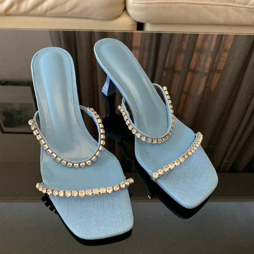 Denim sandal hak tinggi wanita - Women Shoes Jeans ulasan dan harga