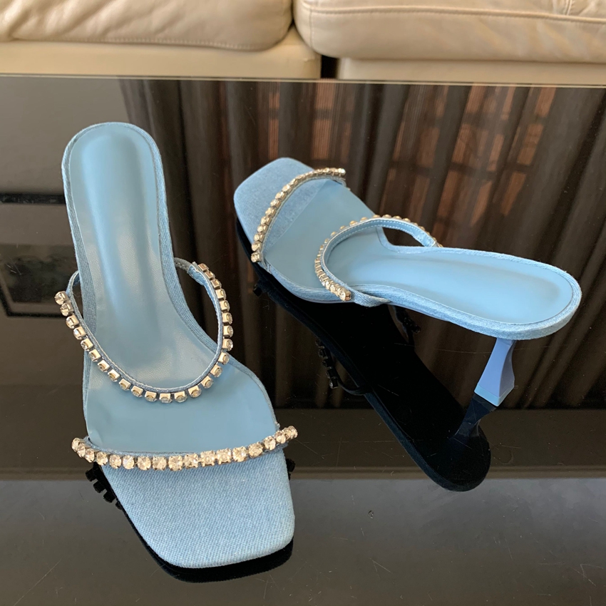 Denim sandal hak tinggi wanita - Women Shoes Jeans ulasan dan harga