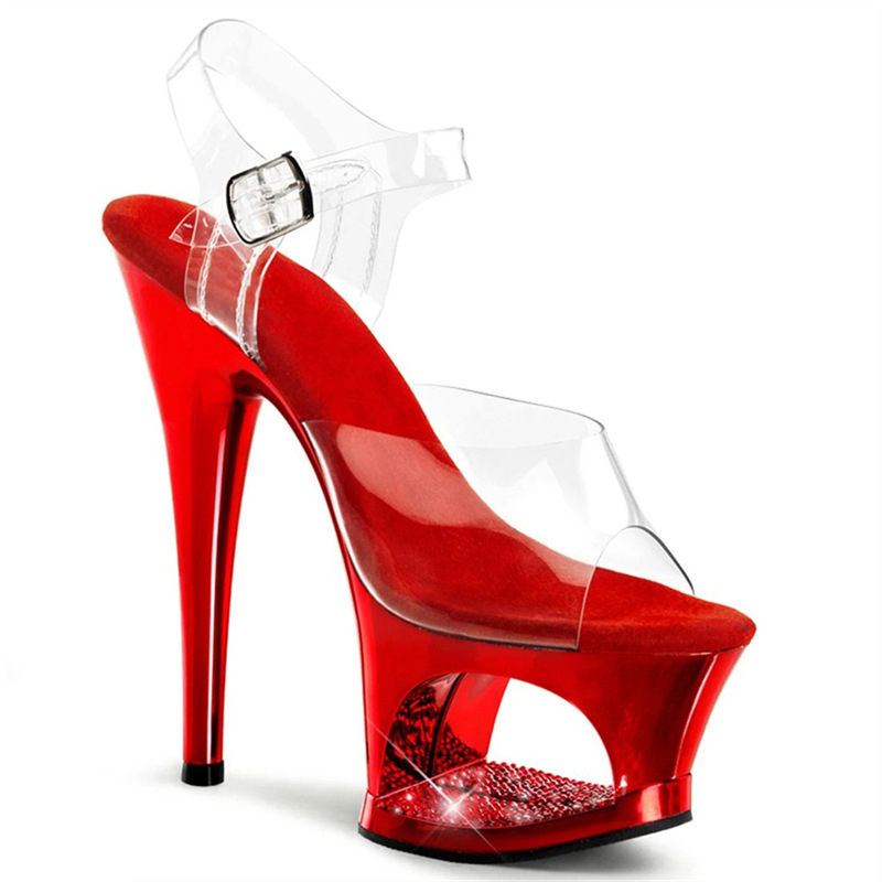 Sepatu Hak Tinggi Platform Pin - Clear Strap Heel ulasan dan harga