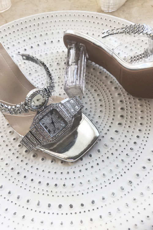 Sepatu hak tinggi kristal desa - Clear Strap Heel ulasan dan harga