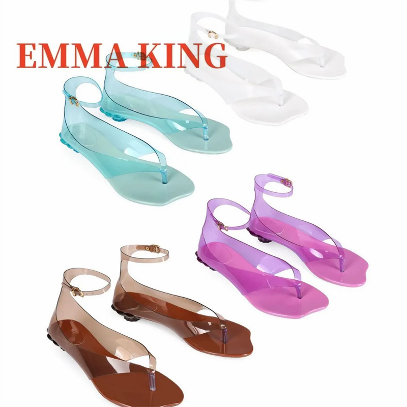 Sandal Jelly Thong Wanita, San - Clear Strap Heel ulasan dan harga