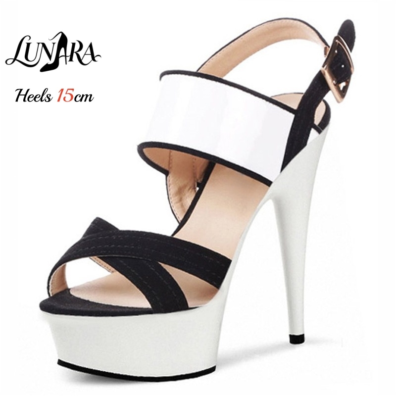 Sandal Stiletto Platform Trans - Clear Strap Heel ulasan dan harga