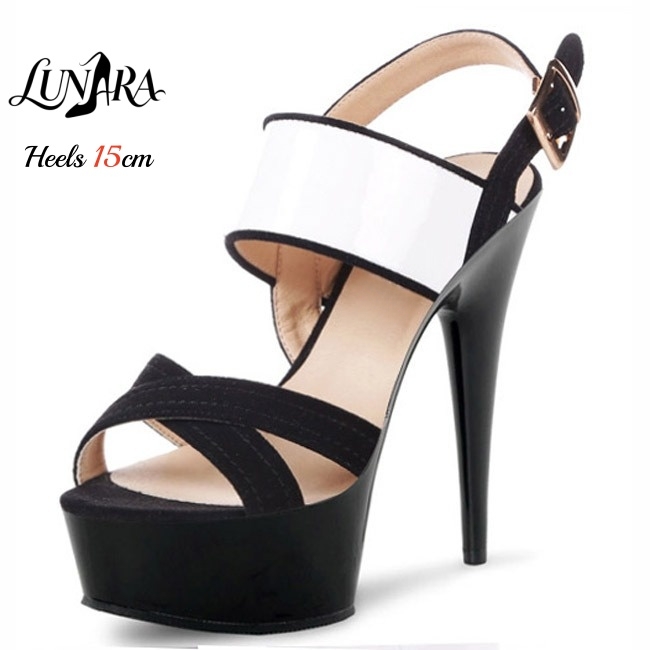 Sandal Stiletto Platform Trans - Clear Strap Heel ulasan dan harga