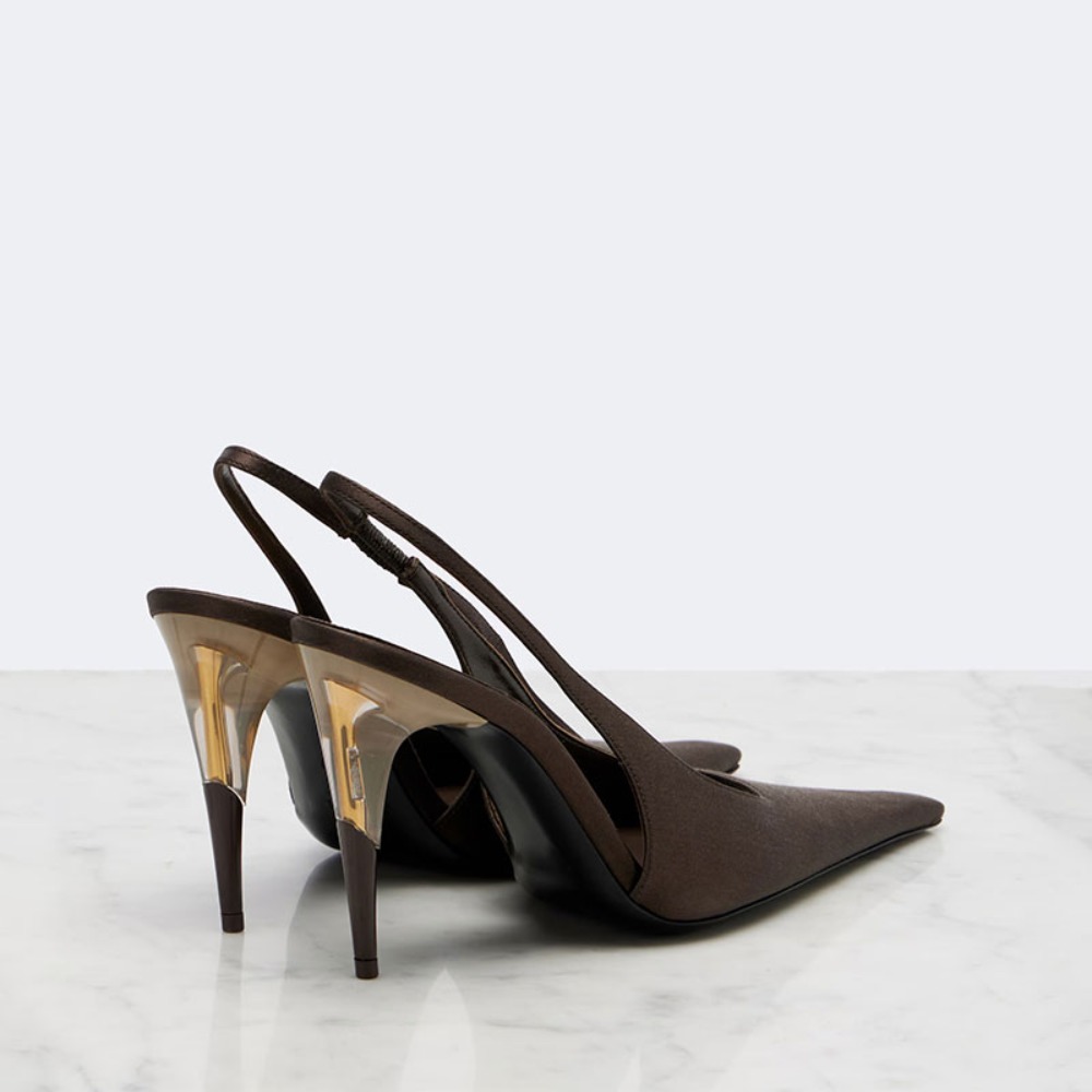 Sepatu Stiletto Wanita Berbaha - Clear Strap Heel ulasan dan harga