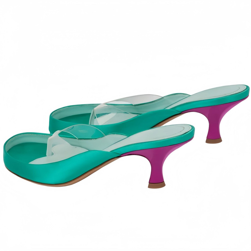 Sandal Wanita Satin Emas Model - Clear Strap Heel ulasan dan harga